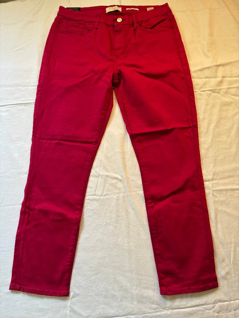 JEN7 by 7 For All Mankind NWT Red Cropped Skinny Jeans Size 8 Stretch Denim - Picture 2 of 6